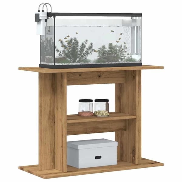 vidaXL Akvariebänk artisan ek 80x35x60 cm konstruerat trä