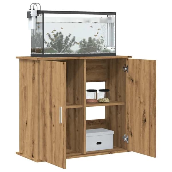vidaXL akvariebord 81x36x73 cm konstrueret træ antikt eg