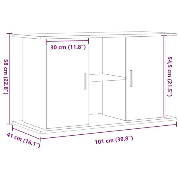 vidaXL Akvaarioteline vanha puu 101x41x58 cm tekninen puu