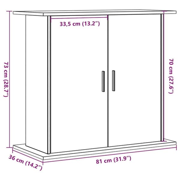 vidaXL Akvaarioteline artesaani tammi 81x36x73 cm tekninen puu