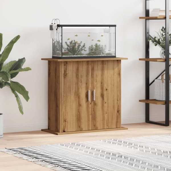 vidaXL Akvariebänk artisan ek 81x36x73 cm konstruerat trä