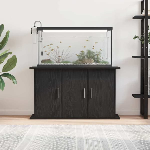 vidaXL akvariebord 101x41x58 cm konstrueret træ sort egetræsfarve