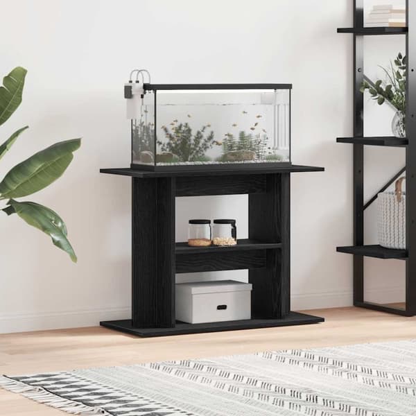 vidaXL Akvarieställ svart ek 80x35x60 cm konstruerat trä