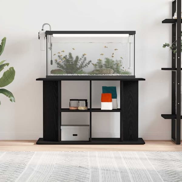 vidaXL Akvaarioteline musta tammi 100x40x60 cm tekninen puu