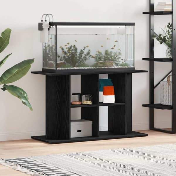 vidaXL Akvaarioteline musta tammi 100x40x60 cm tekninen puu