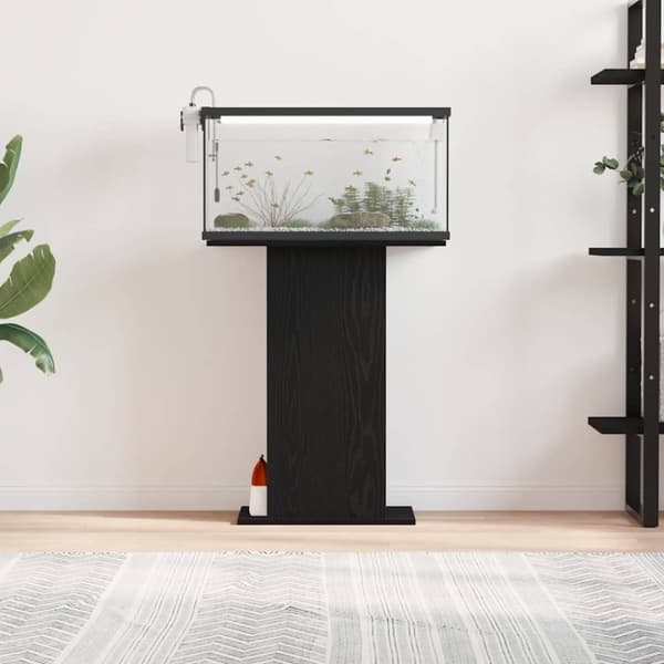 vidaXL akvariebord 60,5x36x72,5 cm konstrueret træ sort egetræsfarve