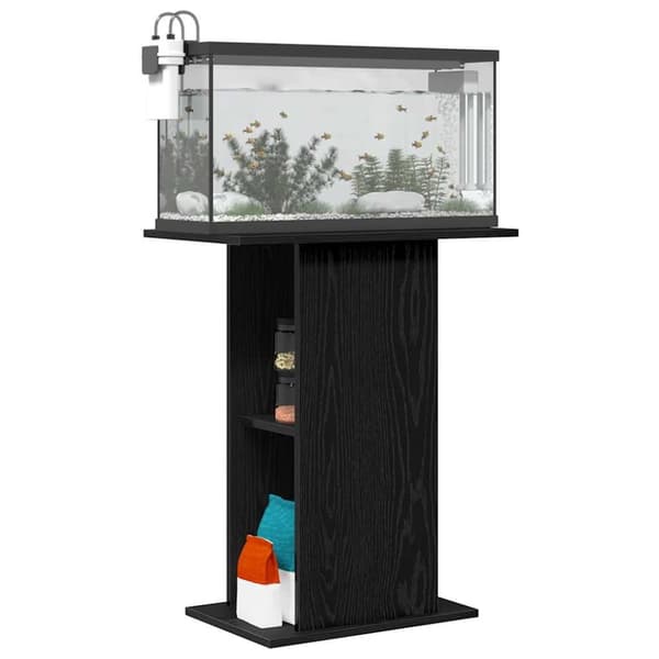 vidaXL akvariebord 60,5x36x72,5 cm konstrueret træ sort egetræsfarve