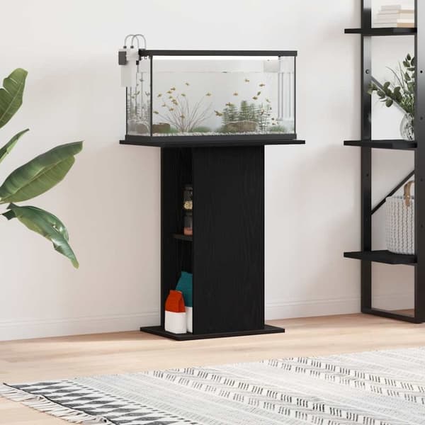 vidaXL akvariebord 60,5x36x72,5 cm konstrueret træ sort egetræsfarve