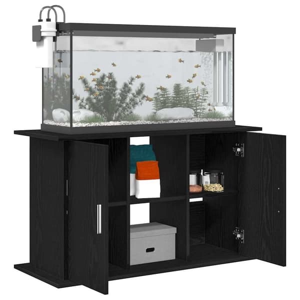 vidaXL akvariebord 101x41x58 cm konstrueret træ sort egetræsfarve