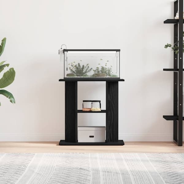 vidaXL Akvarieställ svart ek 60x30x60 cm konstruerat trä