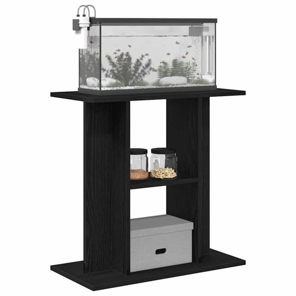 vidaXL Akvarieställ svart ek 60x30x60 cm konstruerat trä