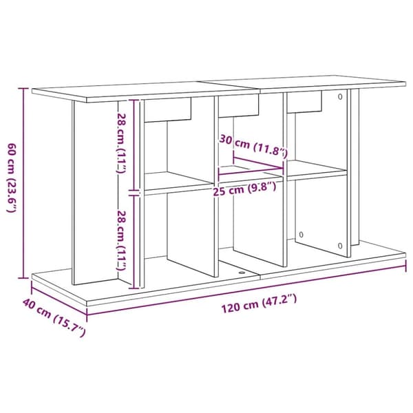 vidaXL Akvarieställ i svart ek 120x40x60 cm konstruerat trä