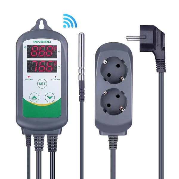 Temperaturregulator, dubbel reläutgång, plug-and-play-design,ITC-308 WIFI