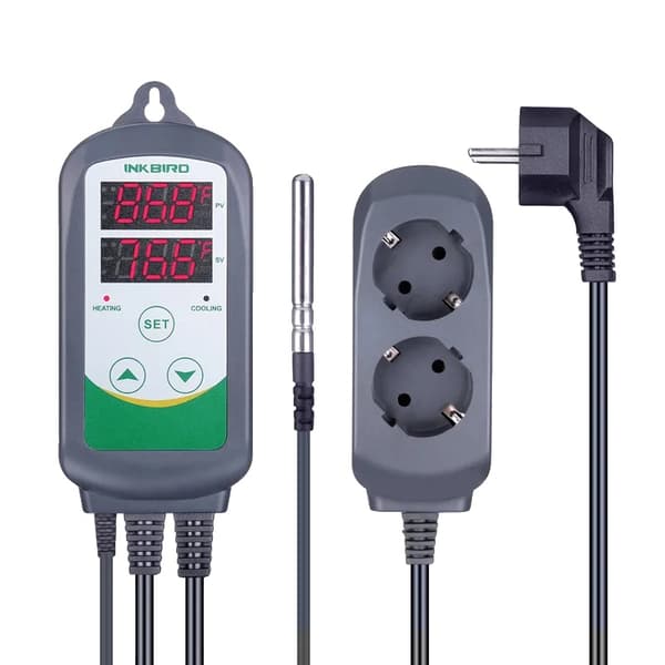 Temperaturregulator, dubbel reläutgång, plug-and-play-design,ITC-308