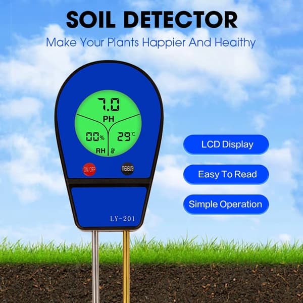 Digital Soil Tester 3i1 Temperatur Fuktighet PH Meter Surhetsanalysator