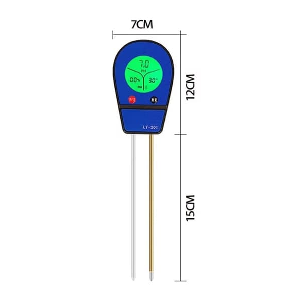 Digital Soil Tester 3i1 Temperatur Fuktighet PH Meter Surhetsanalysator