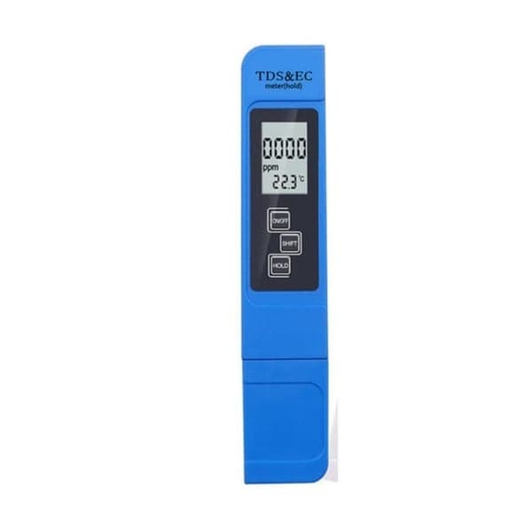 OBOSOE 3-i-1 digital detektortest for vandkvalitet – LCD TDS EC TEMP vandmålingstestpen Blå