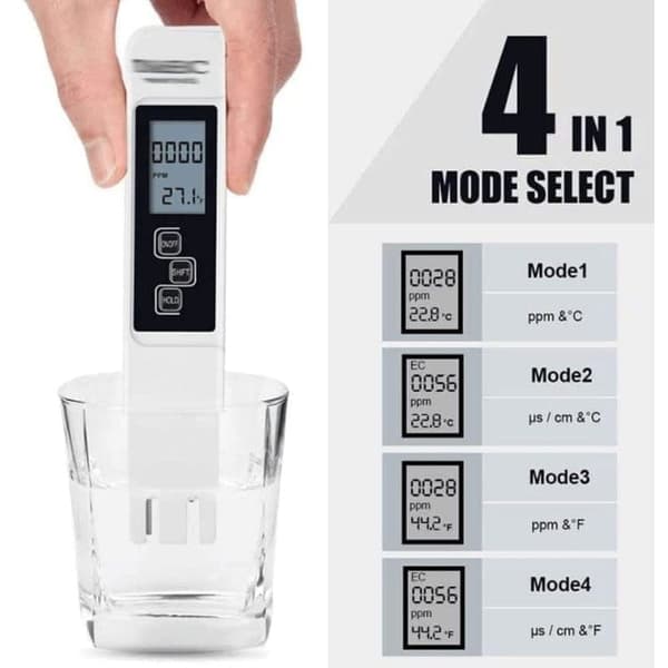 OBOSOE 3-i-1 digital detektortest for vandkvalitet – LCD TDS EC TEMP vandmålingstestpen