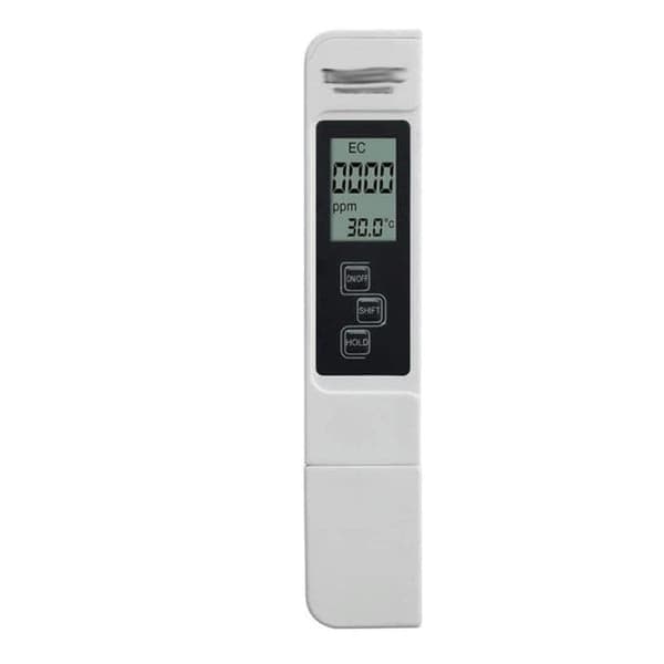 OBOSOE 3-i-1 digital detektortest for vandkvalitet – LCD TDS EC TEMP vandmålingstestpen Hvid