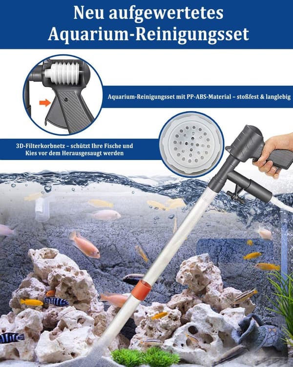 Lollanda Aquarium Filter – hiljainen pneumaattinen puhdistussarja hiekan imuun, vedenvaihtoon ja pohjan puhdistukseen