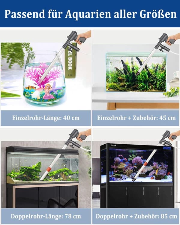 Lollanda Aquarium Filter – hiljainen pneumaattinen puhdistussarja hiekan imuun, vedenvaihtoon ja pohjan puhdistukseen