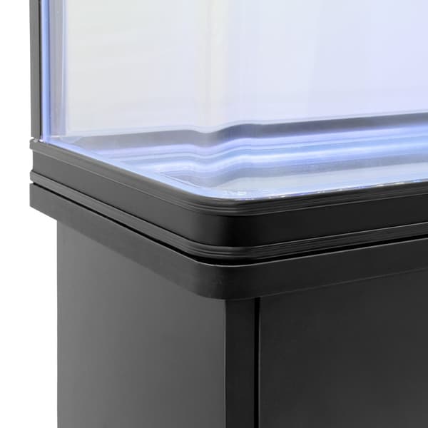 300 L Akvarium med Skåp Svart Möbelakvarium Natursand Akvarieskåp Skåpakvarium Akvarier 300W Doppvärmare 1800 L Filter Inbyggd Luftpump LED Belysning