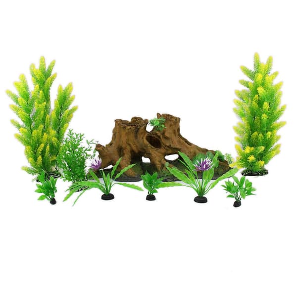 300 L Akvarium med Sort Kabinet, Tilbehør og Hvidt Sand | Akvarieskabe, Sand, Dekorationer, Planter, Dyppevarmer, Filter, Luftpumpe, Belysning