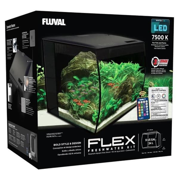 Nano Aquarium - FLUVAL - Flex 9 - 35L - Svart - Belysning