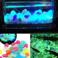 Miniatyrbild 3 av 4: RA09097-Fluorescerande Pebbles Fish Tank Fluorescerande Bright Luminous Pebbles Ljusande stenar för akvariedekorationStor
