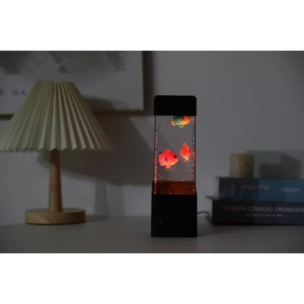 Bubble Fish Lamp - I-TOTAL - Square Aquarium - Mjuk belysning - Exotisk fisk - Blå plast