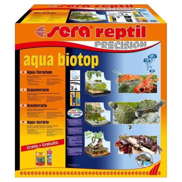 Aquaterrarium Utrustad Reptil Sköldpadda Kräftdjur Aqua Biotop - Sera