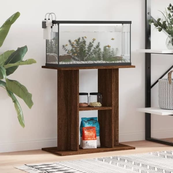 vidaXL Aquarium Stand Ek Brun 60x30x60cm Konstruerat trä 833574