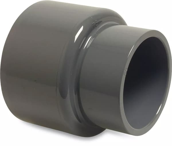 PVC-U reduktionsmuffe 90/75 mm x 50 mm