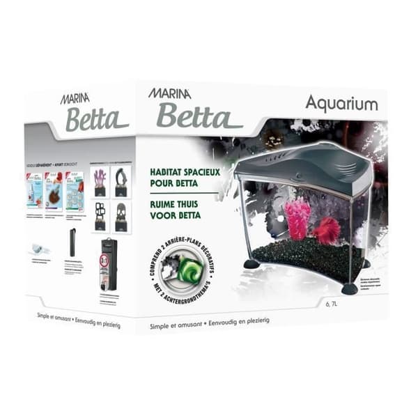 MARINA Graphite akvariumsats för betta - 6,7 L