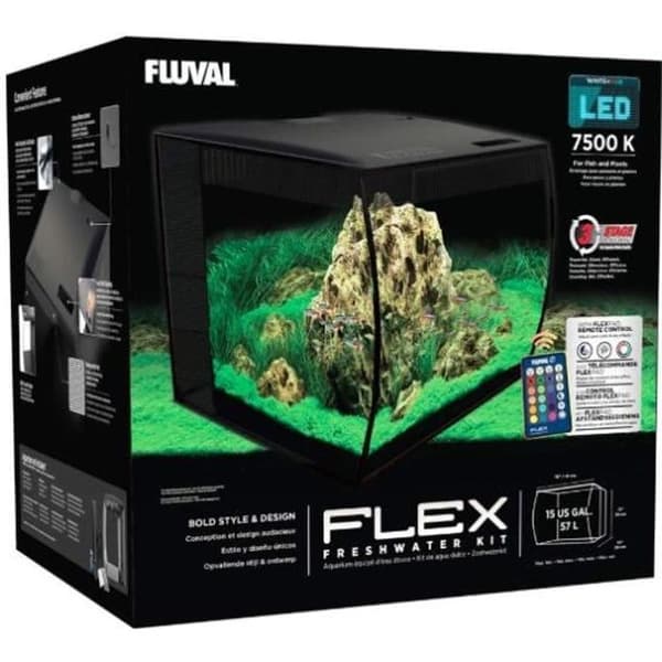 Fluval Flex LED Aquarium utan Underskåp för Aquaristics Svart 57 L