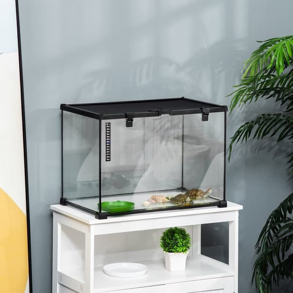 Reptil Terrarium, 50x30x35 cm, Sort