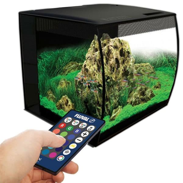 Aquarium fisk 57 liter Flex 15 svart med LED-belysning och fjärrkontroll - Fluval Svart
