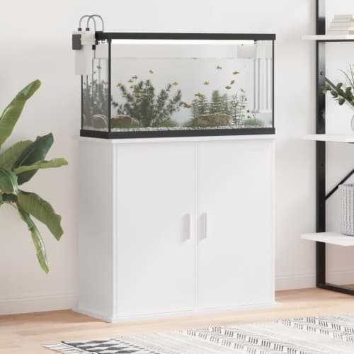 Akvariebänk vit 81x36x73 cm konstruerat trä