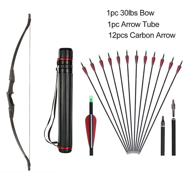 Ungdomsbåge för recurve, hopfällbar design, lämplig för nybörjarungdomar, 30lbs Set 2
