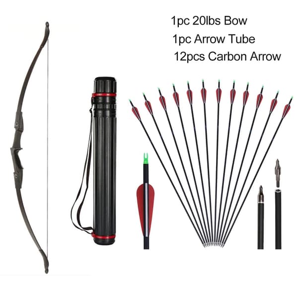 Ungdoms Recurve Bue, Nedtageligt Design, Egnet til Begynder Teenagere, 20lbs Sæt 3
