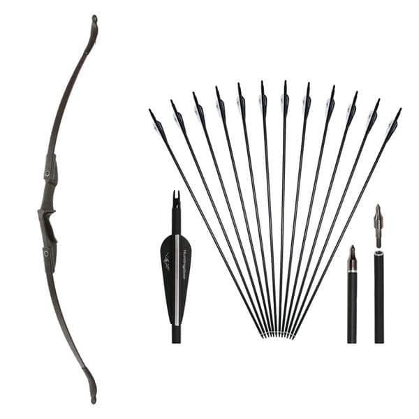 Ungdomsbåge för recurve, hopfällbar design, lämplig för nybörjarungdomar, 40lbs set A