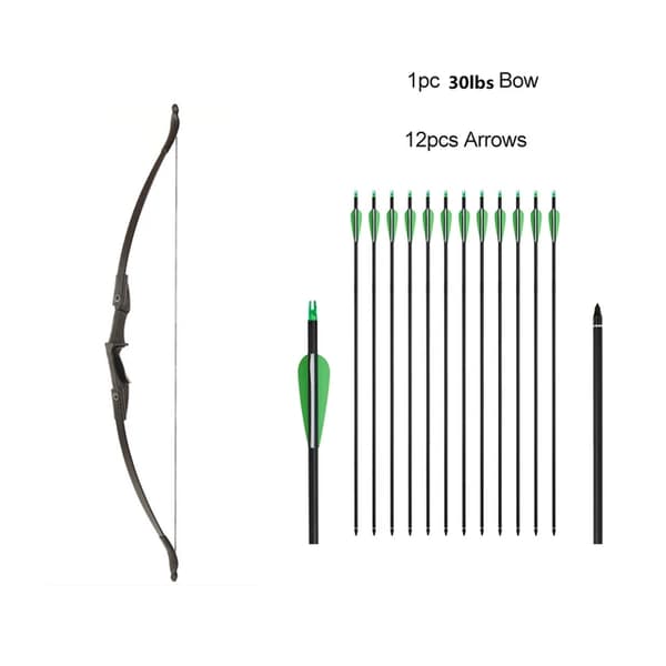 Ungdomsbåge för recurve, hopfällbar design, lämplig för nybörjarungdomar, 30lbs set C