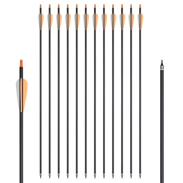 Hiilikaari nuolet, jäykkyys 500, halkaisija 62mm, 24 kpl oransseja