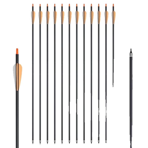 Hiilikaari nuolet, jäykkyys 500, halkaisija 62mm, 24 kpl oransseja