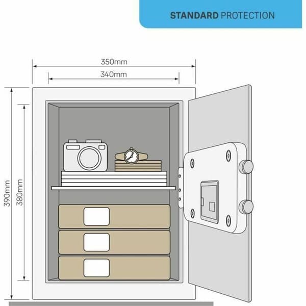 Kassaskåp med elektroniskt lås Yale YSV/390/DB2 40 L 39 x 35 x 36 cm Svart