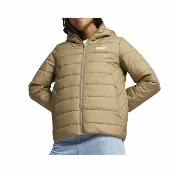 Naisten urheilutakki Puma Ess Hooded Padded Jacket Beige - L