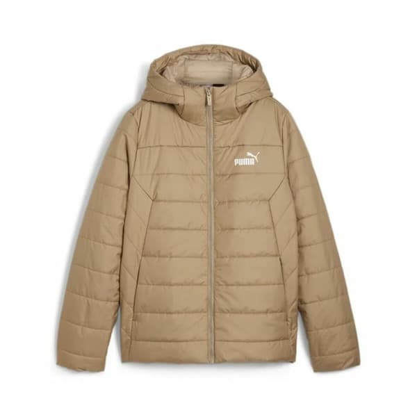 Naisten urheilutakki Puma Ess Hooded Padded Jacket Beige - L