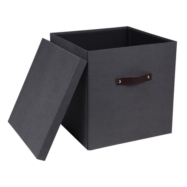 Förvaringsbox m.lock kartong stor svart