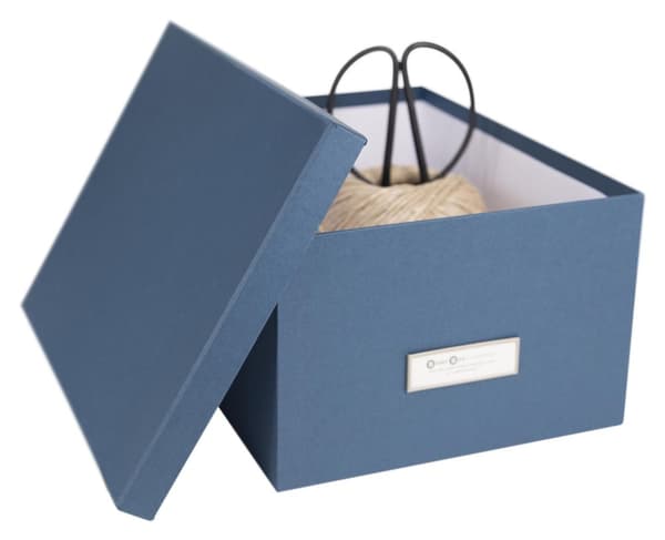 Förvaringsbox m.lock kartong blå