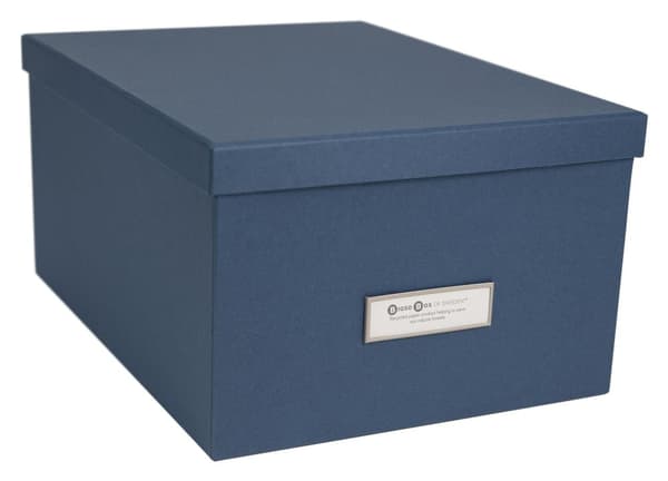 Förvaringsbox m.lock kartong blå